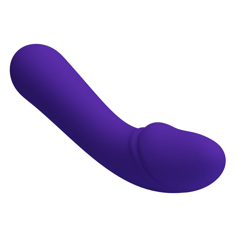 Close-up of the PRETTY LOVE Vibrador Ponto G Recarregável de Silicone Roxo, highlighting its flexible design and smooth texture.