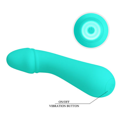 Vibrador PRETTY LOVE Cetus Aqua Verde para estimulação do ponto G, feito de silicone macio e recarregável.
