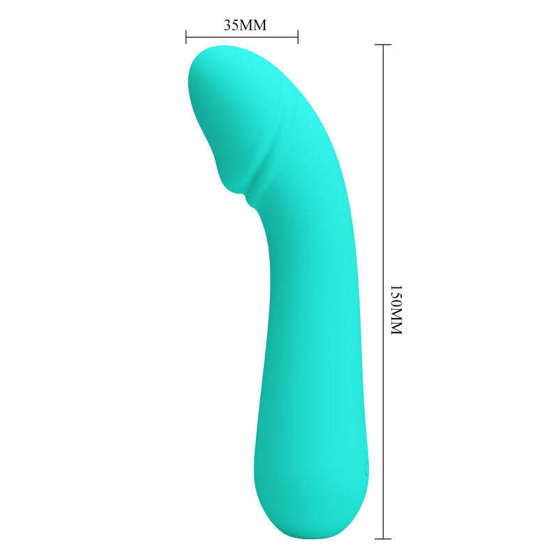 Vibrador PRETTY LOVE Cetus Aqua Verde para estimulação do ponto G, feito de silicone macio e recarregável.