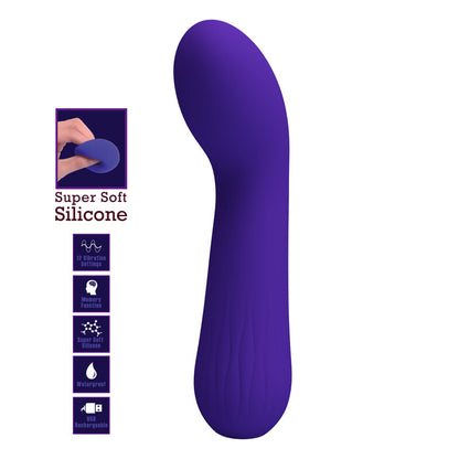 Vibrador Ponto G Recarregável Pretty Love Faun Roxo em silicone macio
