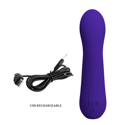 Vibrador Ponto G Recarregável Pretty Love Faun Roxo em silicone macio