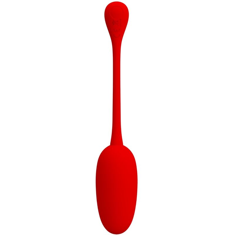 Close-up do Ovo Vibratório Recarregável PRETTY LOVE Knucker Vermelho, mostrando seu design suave e cor vibrante.