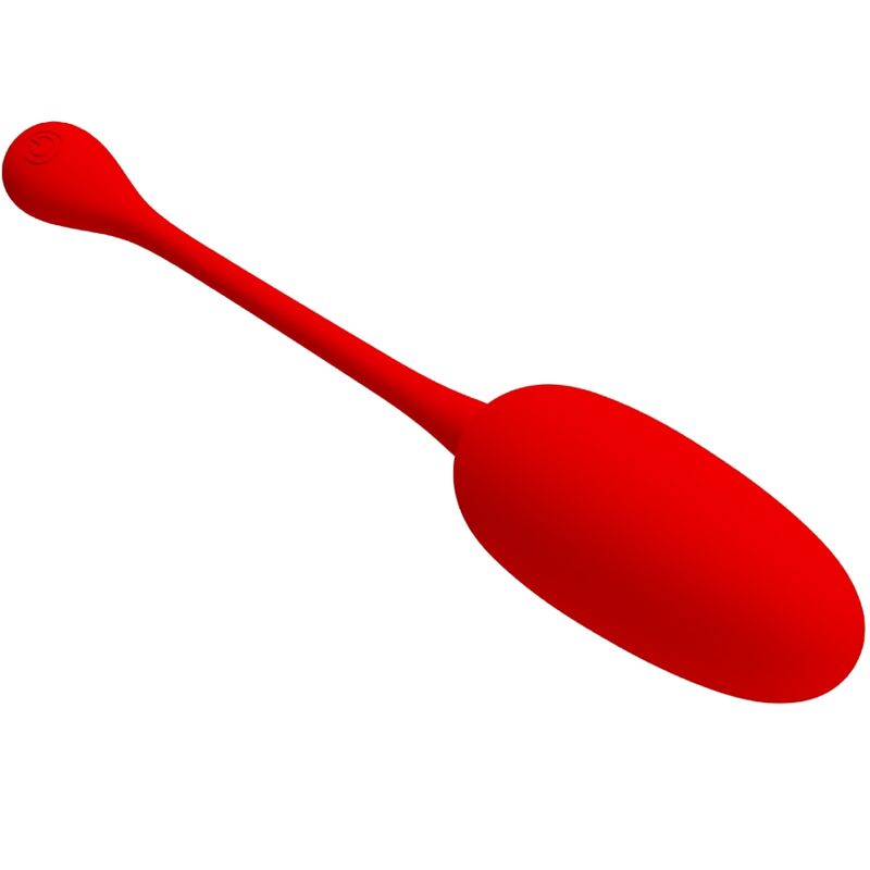 Close-up do Ovo Vibratório Recarregável PRETTY LOVE Knucker Vermelho, mostrando seu design suave e cor vibrante.