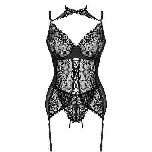 LIVCO CORSETTI FASHION - COLECCIÓN GIELLANDRA FOR THE SENSES CORSÉ + BRAGUITA NEGRA
