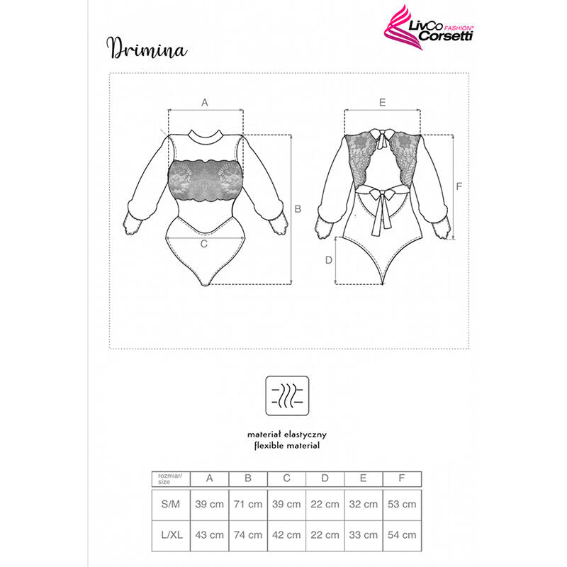 MODA LIVCO CORSETTI - DRIMINA LC90690 BODY AZUL MARINO L/GG