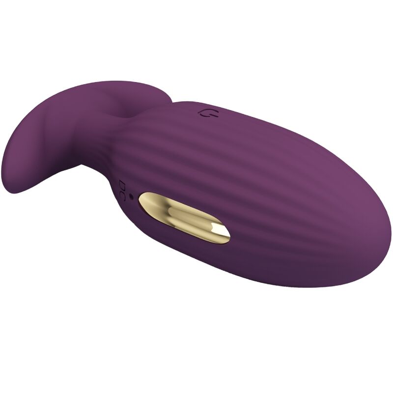 Close-up do PRETTY LOVE Plug Anal Jefferson Roxo Controlado por App E-Stim mostrando sua textura e características.