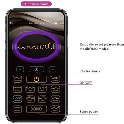 Close-up do PRETTY LOVE Plug Anal Jefferson Roxo Controlado por App E-Stim mostrando sua textura e características.