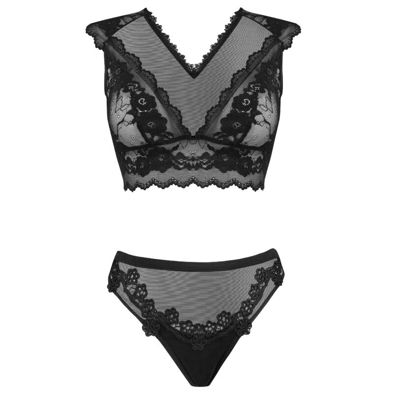 MODA LIVCO CORSETTI - TIMOSAN LC 90631 SUJETADOR + PANTALÓN NEGRO L/XL