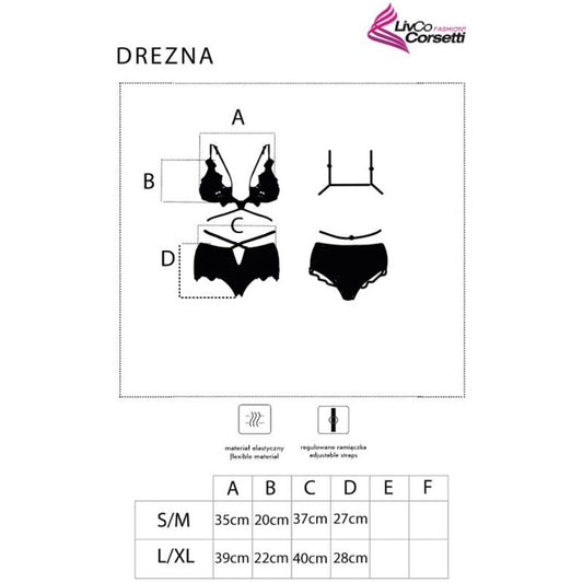 LIVCO CORSETTI FASHION - DREZNA LC 90733 SUJETADOR + PANTALÓN NEGRO