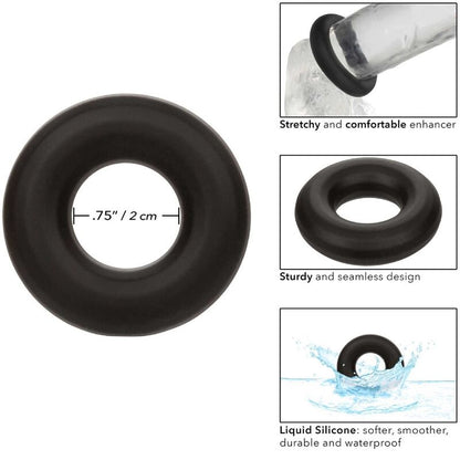 Anillo Peneano Prolongador Alpha de Silicona Líquida Negro