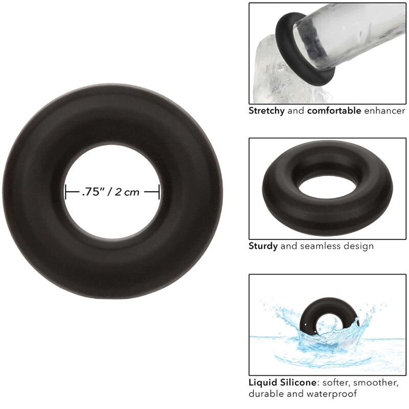 Anillo Peneano Prolongador Alpha de Silicona Líquida Negro