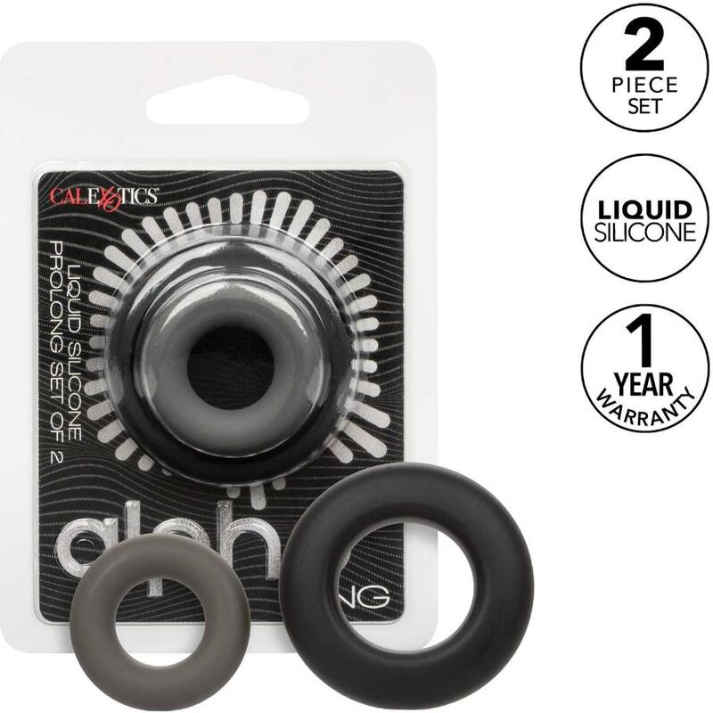 Anillos para el Pene Alpha Conjunto Prolong de 2, Gris