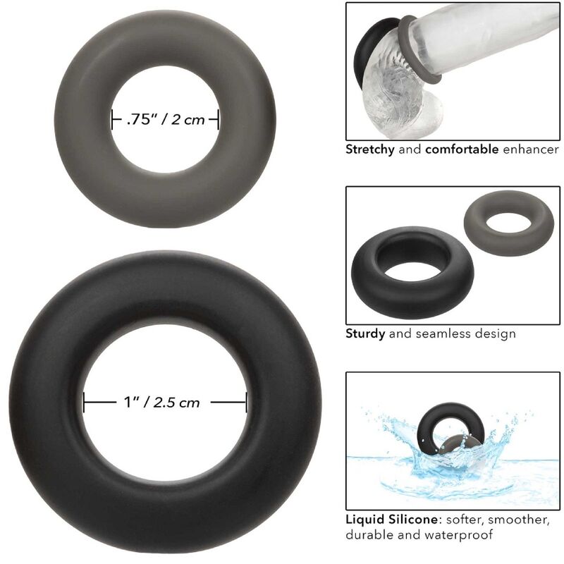 Anillos para el Pene Alpha Conjunto Prolong de 2, Gris