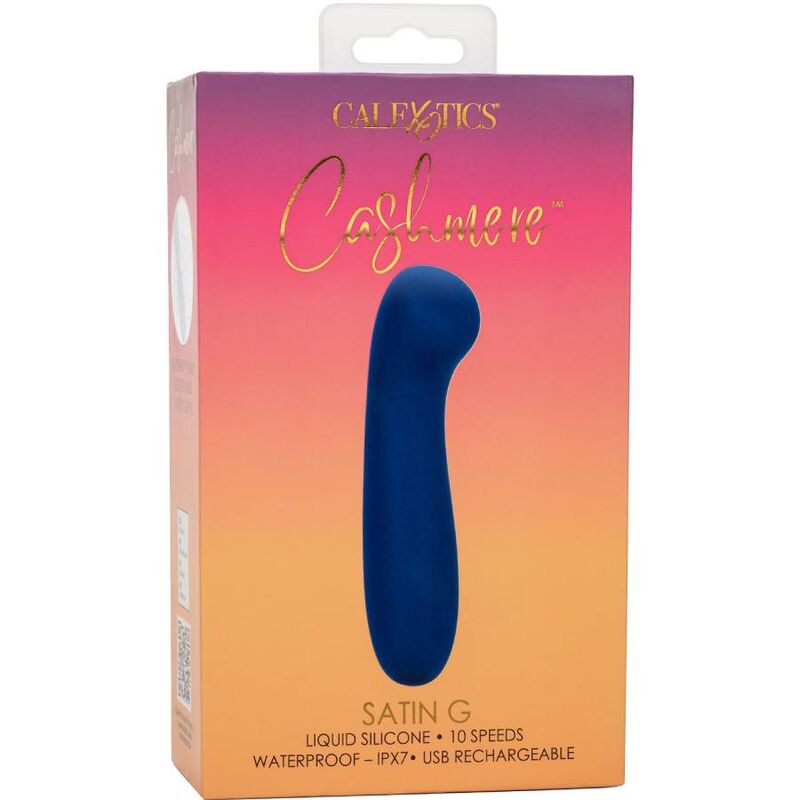 Vibrador Punto G Cachemir Satén Azul con Cabeza Plana