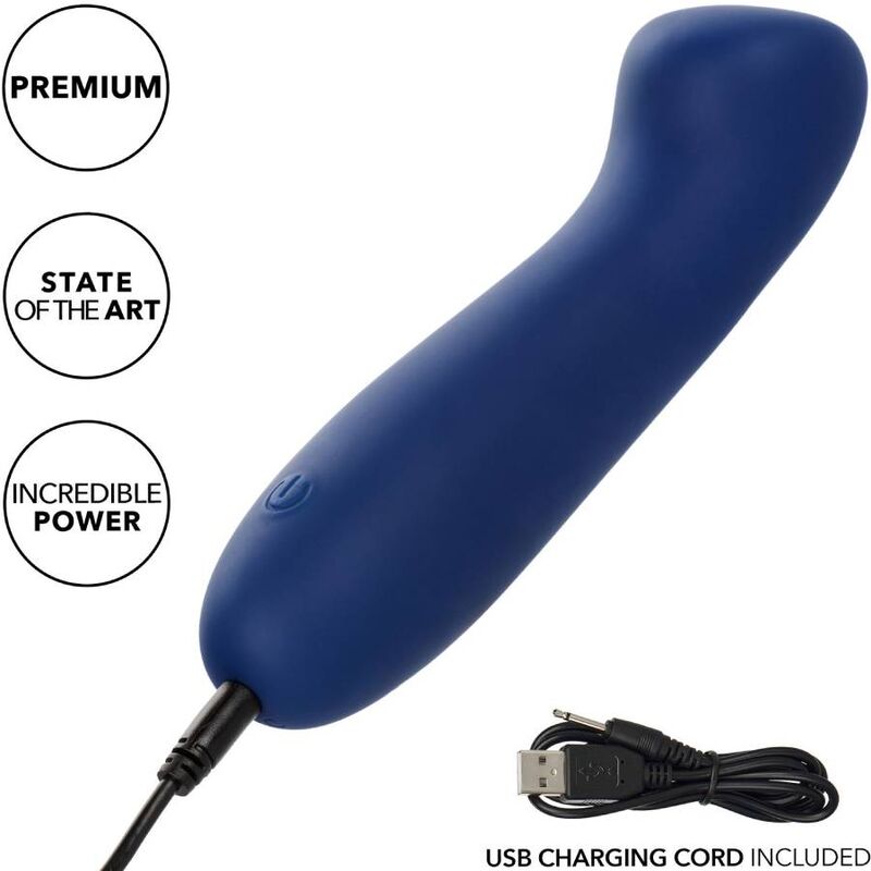 Vibrador Punto G Cachemir Satén Azul con Cabeza Plana