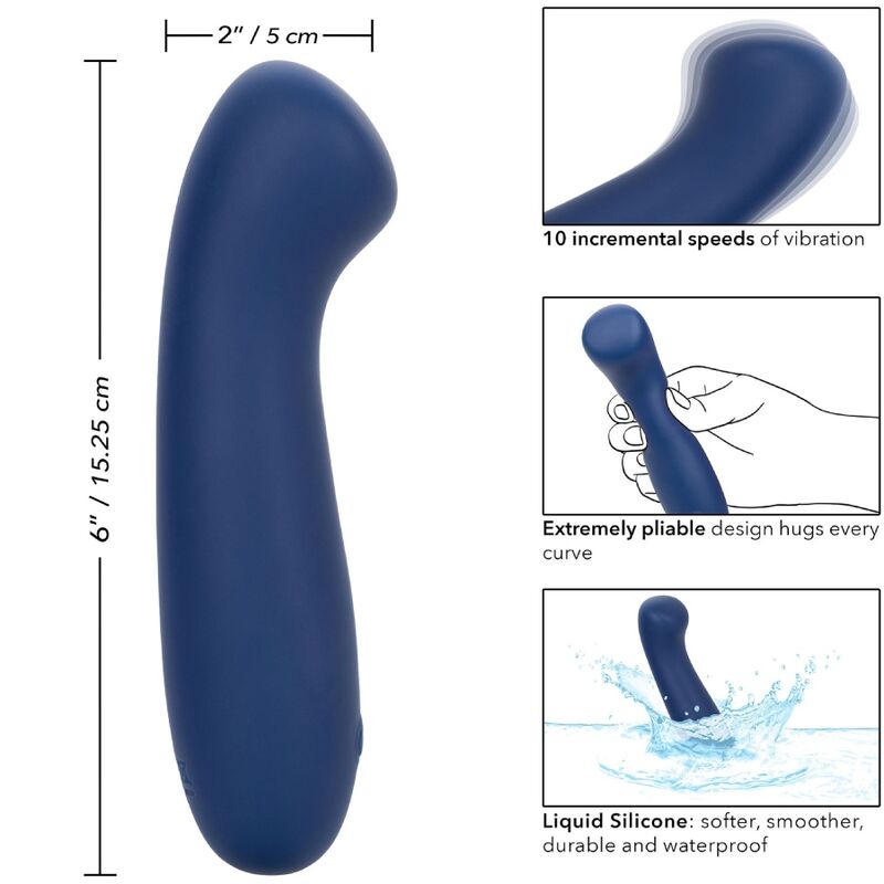Vibrador Punto G Cachemir Satén Azul con Cabeza Plana