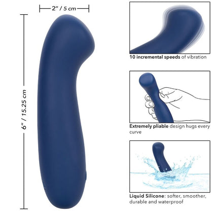 Vibrador Punto G Cachemir Satén Azul con Cabeza Plana