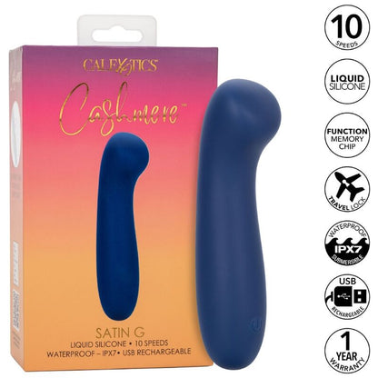 Vibrador Punto G Cachemir Satén Azul con Cabeza Plana
