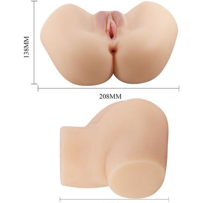 Masturbador Realista de Vagina y Ano con Vibrador Integrado