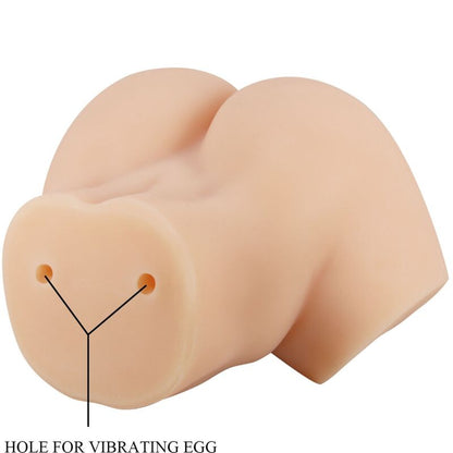 Masturbador Realista de Vagina y Ano con Vibrador Integrado