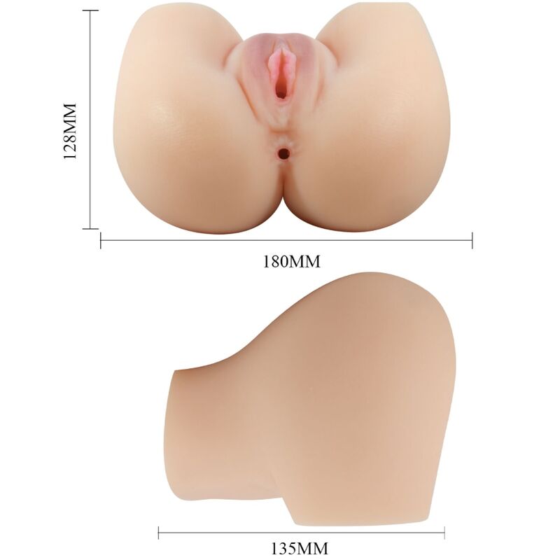 Vibrador Realista de Vagina y Ano Doble con Vibrador