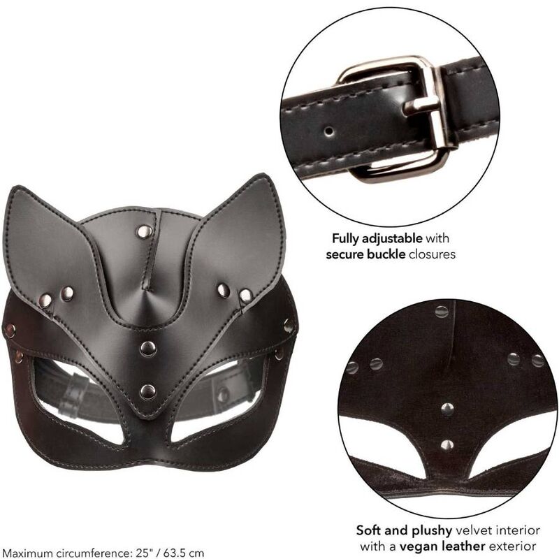 Máscara de Gato Euphoria para BDSM en Cuero Vegano