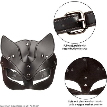 Máscara de Gato Euphoria para BDSM en Cuero Vegano