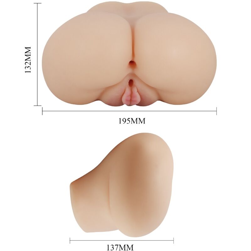 Vibrador Realista Doble con Vagina y Ano y Control Remoto