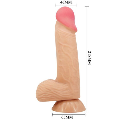 Dildo realista PRETTY LOVE Sliding Skin com ventosa e textura de pele de 20,6 cm