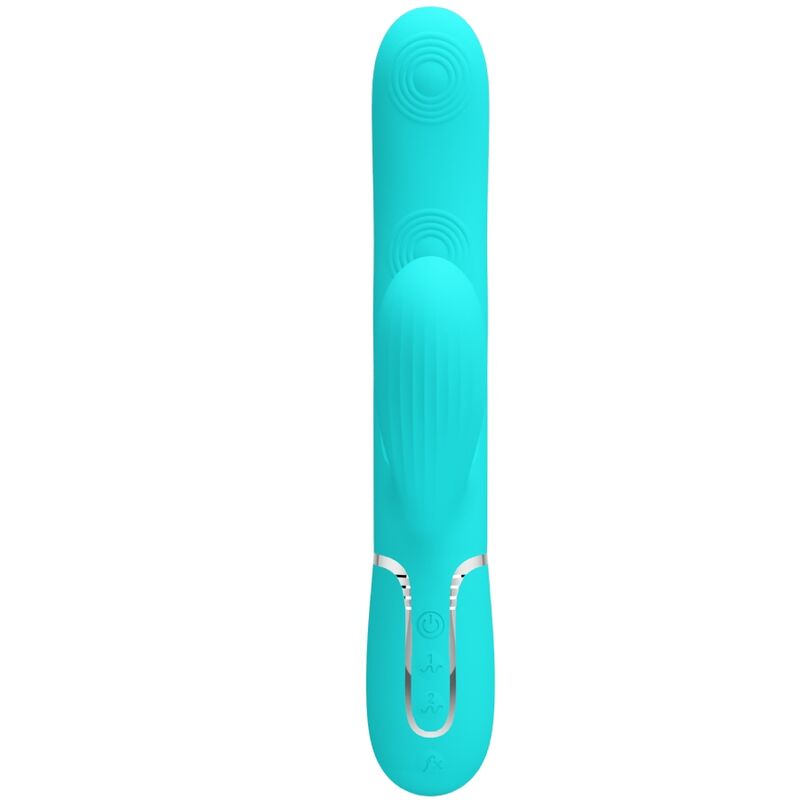 Vibrador PRETTY LOVE Perlita Multifunções 3 em 1 Ponto G e clitóris, cor Aqua Verde