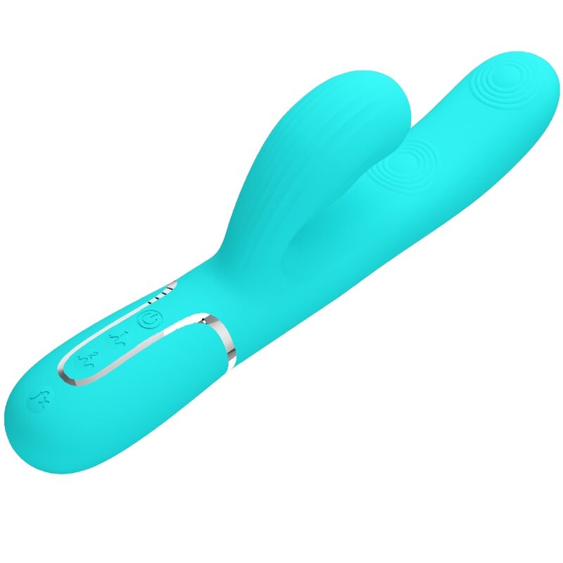 Vibrador PRETTY LOVE Perlita Multifunções 3 em 1 Ponto G e clitóris, cor Aqua Verde