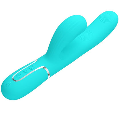Vibrador PRETTY LOVE Perlita Multifunções 3 em 1 Ponto G e clitóris, cor Aqua Verde