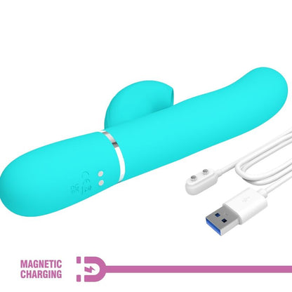 Vibrador PRETTY LOVE Perlita Multifunções 3 em 1 Ponto G e clitóris, cor Aqua Verde