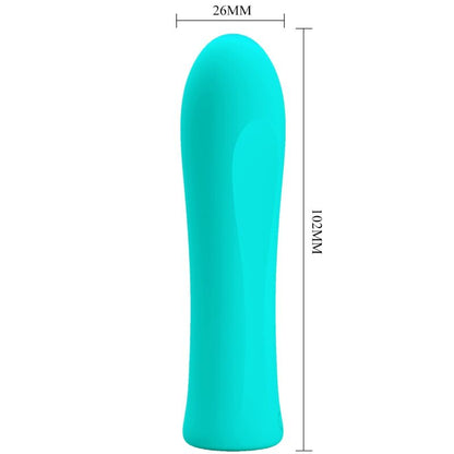 PRETTY LOVE Vibrador Bala Recarregável Alfreda Super Power com 12 funções em silicone verde água.