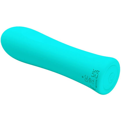 PRETTY LOVE Vibrador Bala Recarregável Alfreda Super Power com 12 funções em silicone verde água.