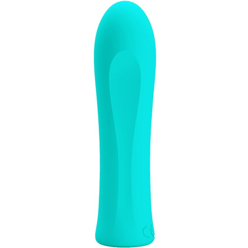PRETTY LOVE Vibrador Bala Recarregável Alfreda Super Power com 12 funções em silicone verde água.