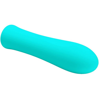 PRETTY LOVE Vibrador Bala Recarregável Alfreda Super Power com 12 funções em silicone verde água.