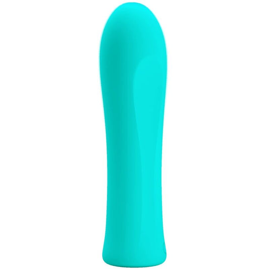 PRETTY LOVE Vibrador Bala Recarregável Alfreda Super Power com 12 funções em silicone verde água.