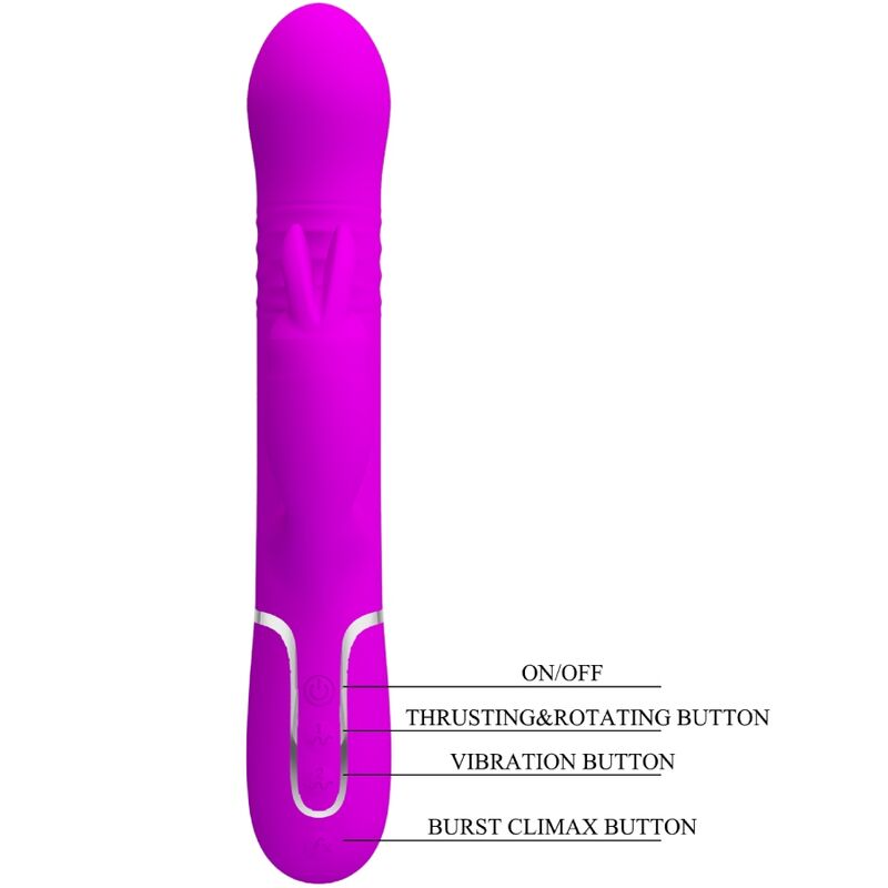 Vibrador Pretty Love Coelho com Pérolas Rotativas e Dupla Estimulação Violeta
