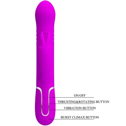 Vibrador Pretty Love Coelho com Pérolas Rotativas e Dupla Estimulação Violeta