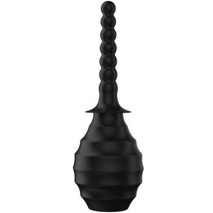 Plugue anal vibrador MR PLAY com controle remoto preto, mostrando design ergonómico e material de silicone.