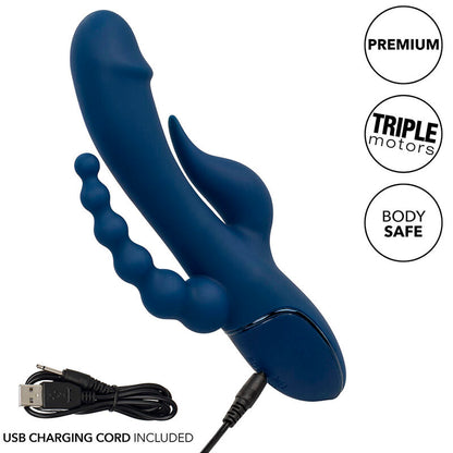 Vibrador de Triple Estimulación Orgasm Azul