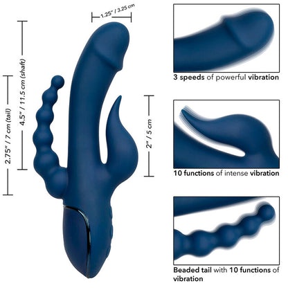 Vibrador de Triple Estimulación Orgasm Azul
