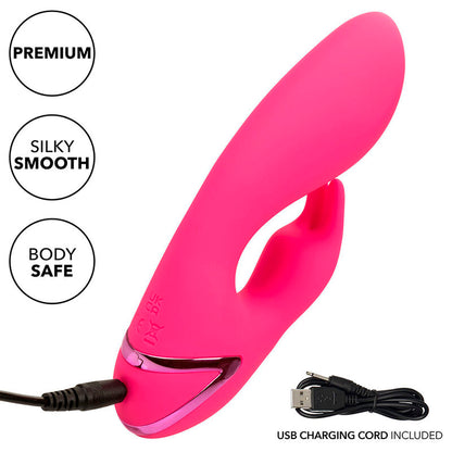 Vibrador Conejo Sunshine Fucsia con Estimulador Clitoriano y 10 Funciones