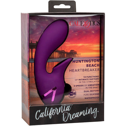 Vibrador y Estimulador de Succión Huntington Beach Heartbreaker Morado