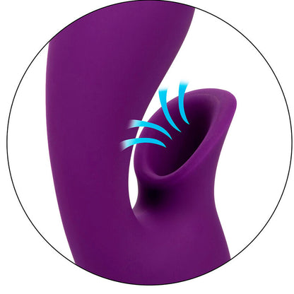Vibrador y Estimulador de Succión Huntington Beach Heartbreaker Morado