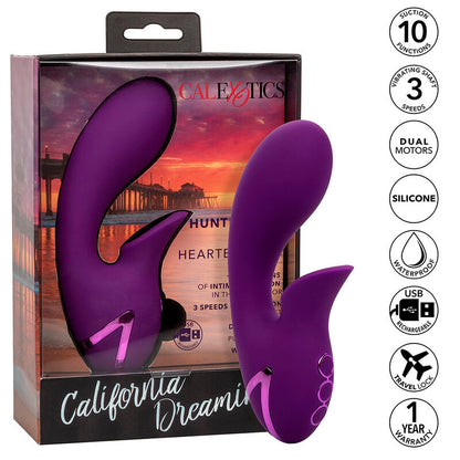 Vibrador y Estimulador de Succión Huntington Beach Heartbreaker Morado