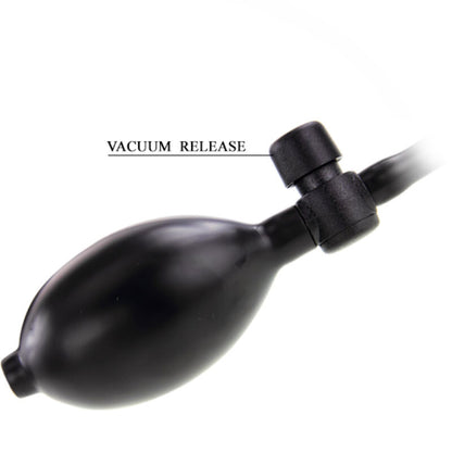 Dildo Inflável Realista DANÇA com Ventosa 15cm, mostrando sua textura e capacidade de inflar.