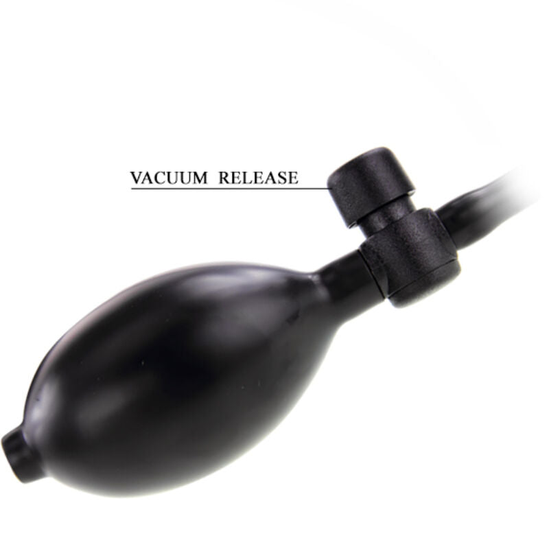 Dildo Inflável Realista DANÇA com Ventosa 15cm, mostrando sua textura e capacidade de inflar.