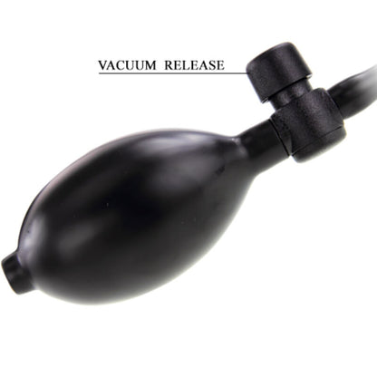 Close-up of the BAILE Dildo Realista Inflável com Ventosa 15cm, highlighting its realistic texture and inflatable feature.
